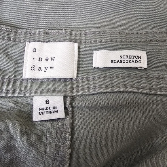 Women's High-Rise Utility Ankle Pants - A New Day Green Size 8 - Picture 5 of 7